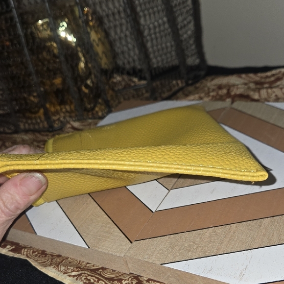 Furla Vibrant Yellow Leather Clutch - Picture 6 of 8